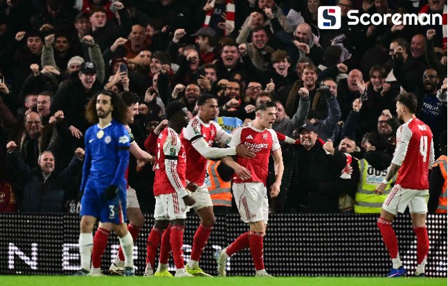 ‘리그컵 우승 도전’ 아스널, 4강 1차전서 첼시 3-2 격파... 요케레스, 1골 1도움 맹활약